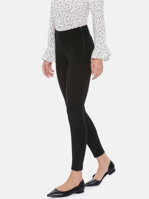 

Kraus Jeans Women K4005 Women Black Solid Skinny Fit High Rise Treggings