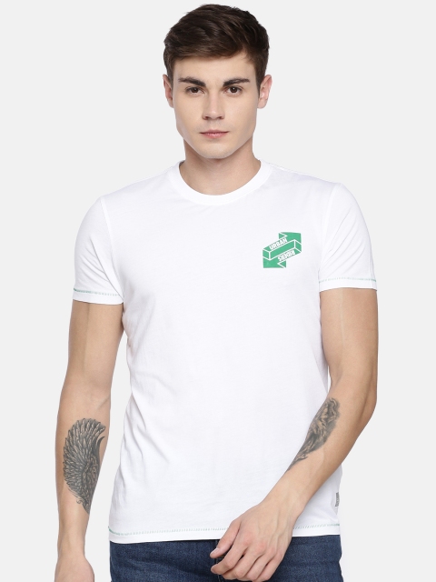 

Lee Men White Solid Round Neck Pure Cotton T-shirt