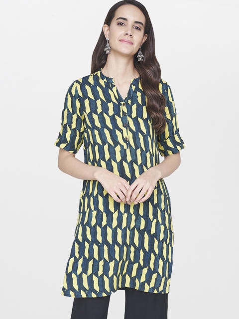 

Global Desi Green Printed Tunic
