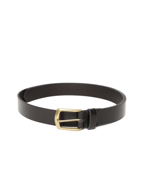

Louis Philippe Men Black Leather Solid Belt