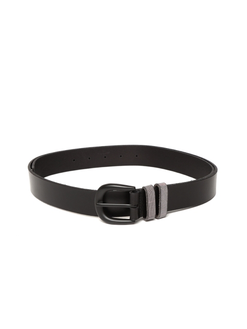 

Louis Philippe Men Black Leather Solid Belt
