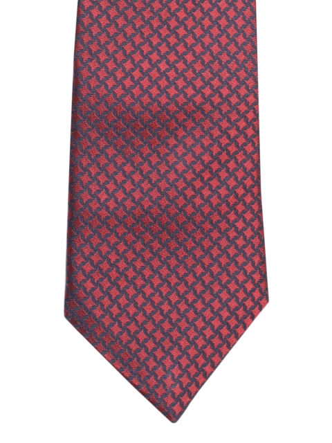 

Louis Philippe Red & Navy Blue Silk Woven Design Broad Tie