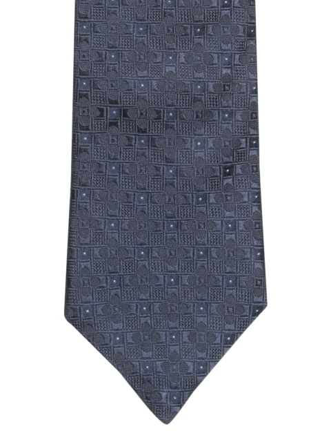 

Louis Philippe Navy Blue Silk Woven Design Broad Tie