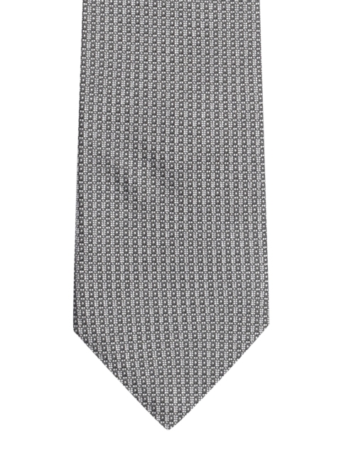 

Louis Philippe Black & Grey Silk Woven Design Broad Tie