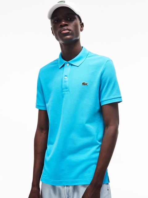 

Lacoste Men Blue Solid Polo Collar T-shirt