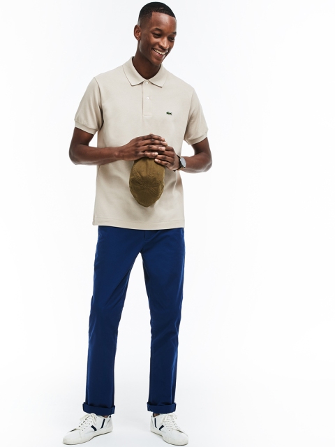 

Lacoste Men Beige Solid Polo T-shirt