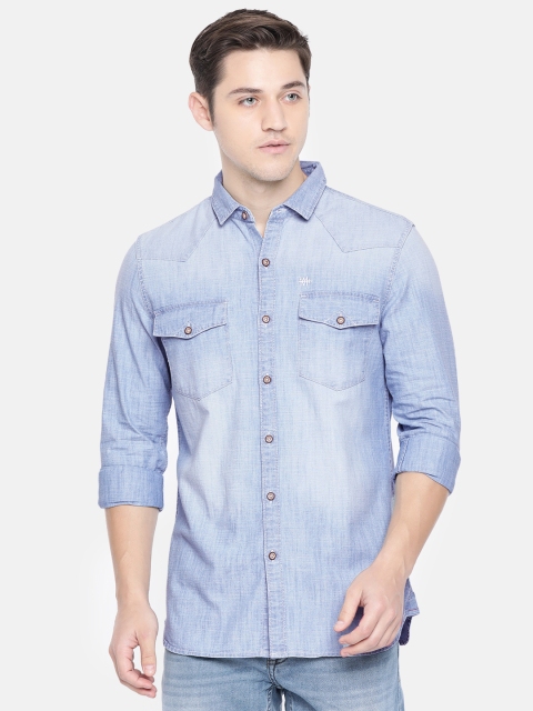 

Lee Men Blue Slim Fit Solid Casual Shirt