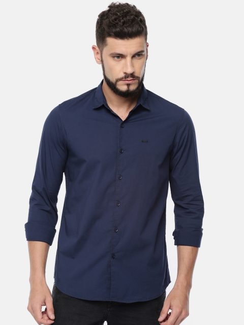 

Lee Men Navy Blue Slim Fit Solid Casual Shirt