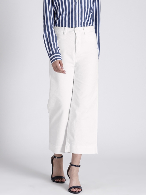 

GAP Women's Wide-Leg Chinos, White