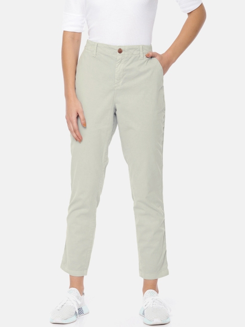 

GAP Women Mint Green Regular Fit Solid Chinos