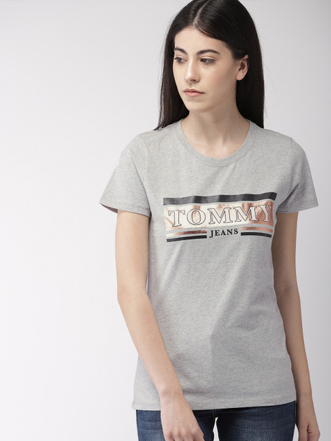 

Tommy Hilfiger Women Grey Printed Round Neck T-shirt