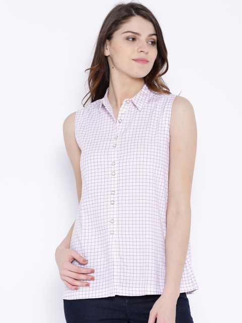

Tokyo Talkies White & Blue Checked Shirt