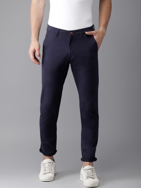 

Campus Sutra Men Navy Smart Regular Fit Solid Trousers, Navy blue