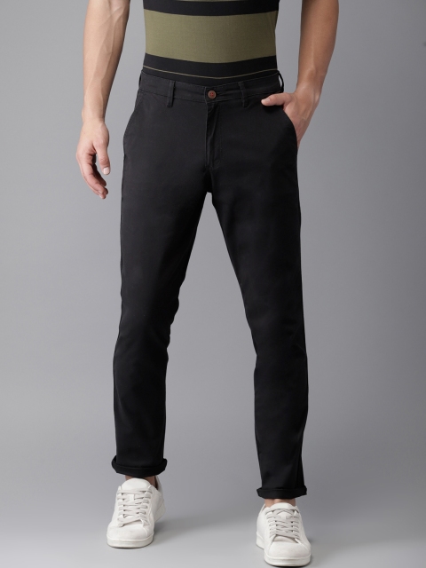 

Campus Sutra Men Black Smart Regular Fit Solid Trousers