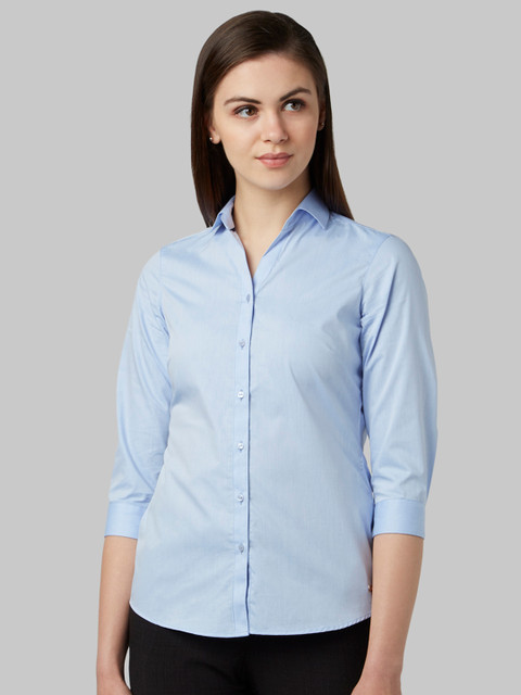 

Park Avenue Women Blue Regular Fit Solid Casual Shirt