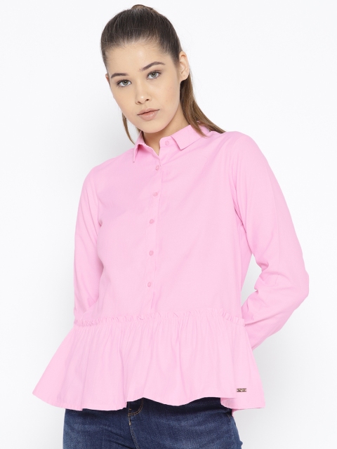 

Park Avenue Women Pink Self Design A-Line Top