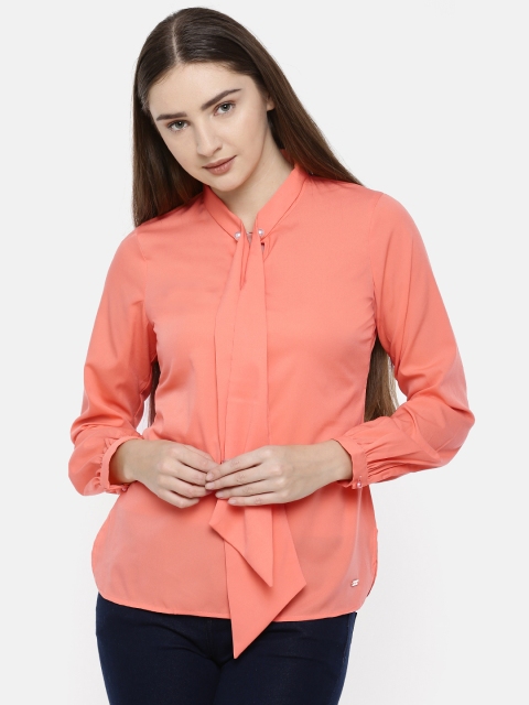 

Park Avenue Woman Orange Solid Shirt Style Top