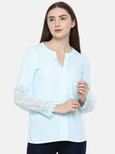 

Park Avenue Woman Women Blue Solid Regular Top