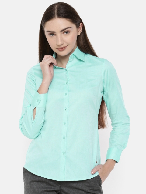 

Park Avenue Woman Women Green Regular Fit Solid Formal Shirt