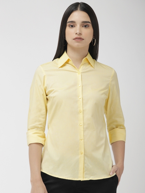 

Park Avenue Women Yellow Regular Fit Solid Formal Shirt