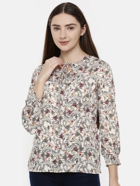 

Park Avenue Women Beige Printed Top
