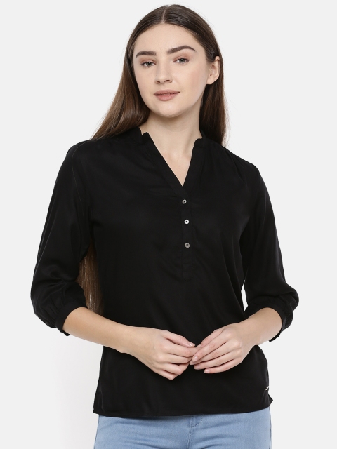 

Park Avenue Women Black Solid Shirt Style Top