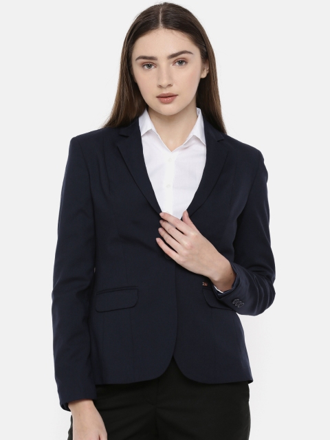 

Park Avenue Woman Navy Single Breasted Formal Blazer, Navy blue