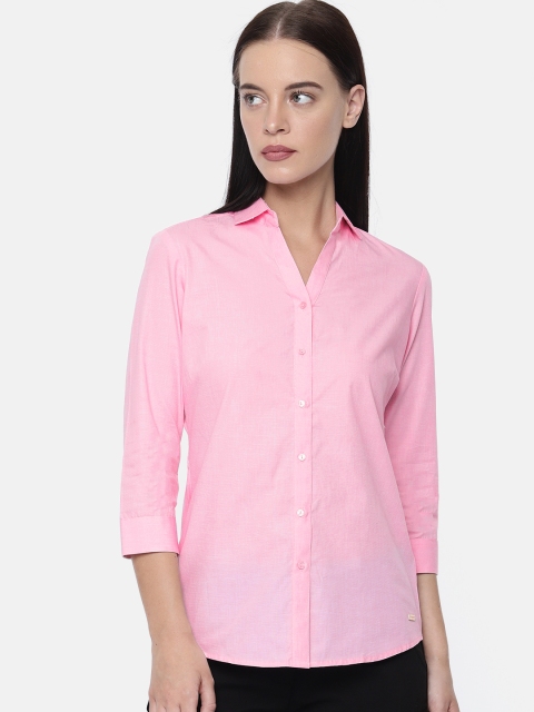 

Park Avenue Woman Pink Regular Fit Solid Semiformal Shirt