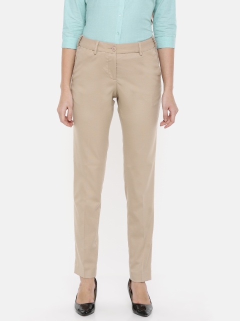 

Park Avenue Women Beige Regular Fit Solid Regular Trousers