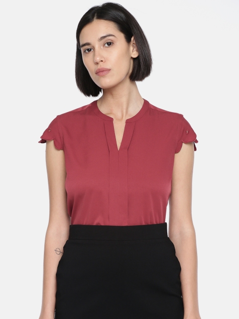 

Park Avenue Women Maroon Solid Top