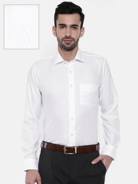 

Van Heusen Men White Slim Fit Self Design Formal Shirt