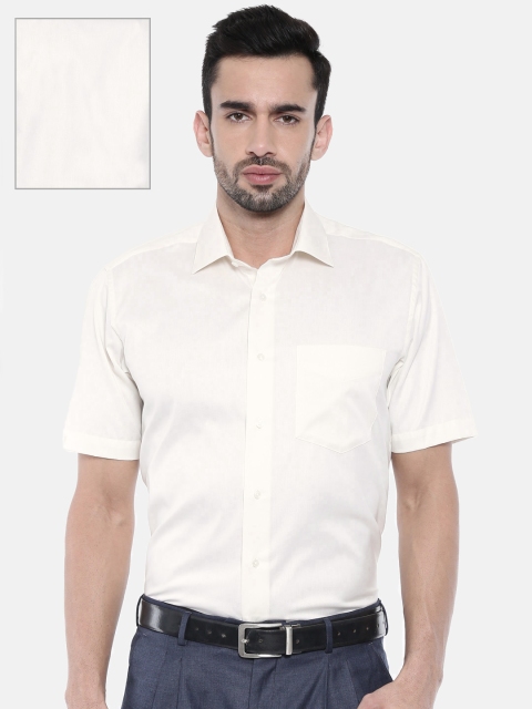 

Van Heusen Men Beige Custom Regular Fit Solid Formal Shirt