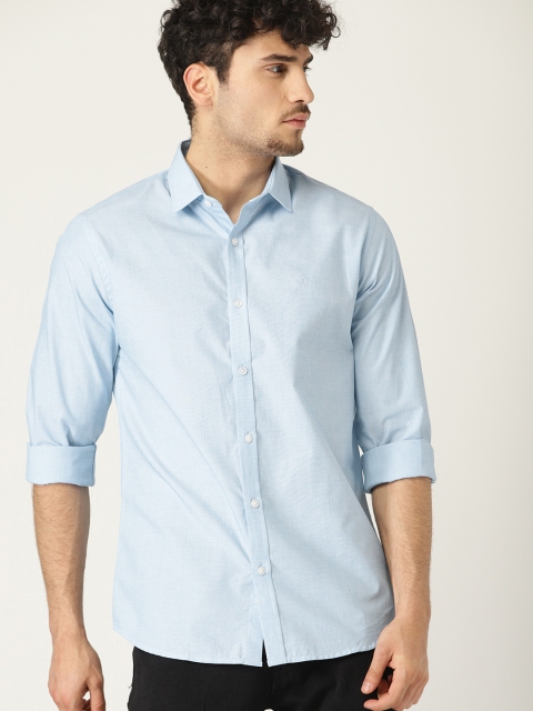 

United Colors of Benetton Men Blue Regular Fit Solid Casual Shirt