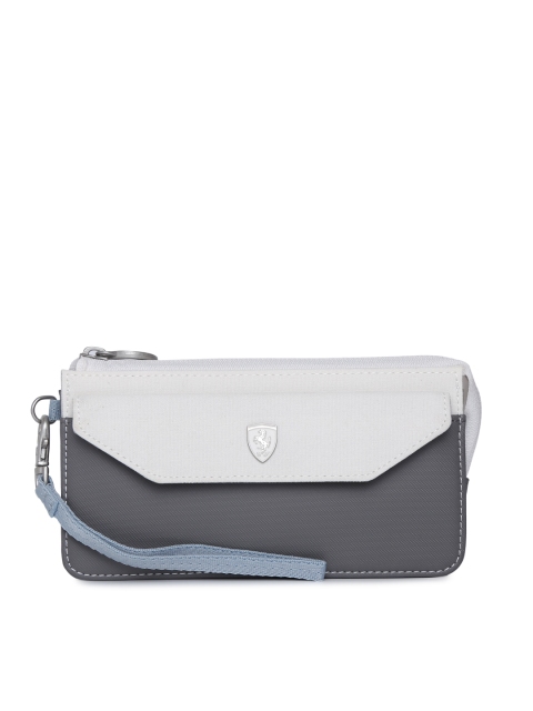 

Puma Women Off-White & Grey Colourblocked Zip Around Wallet