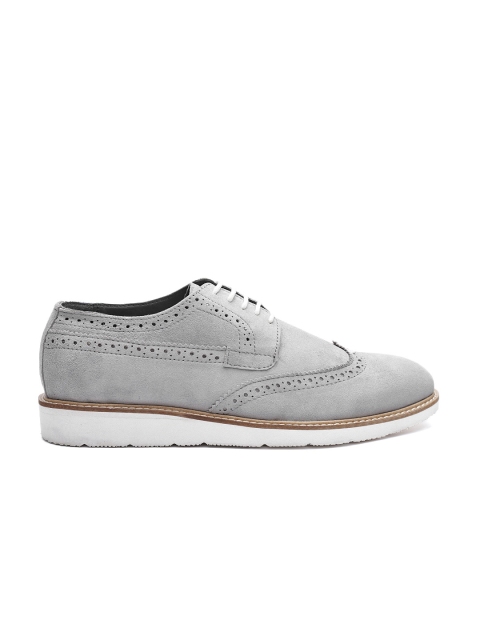 

Carlton London Men Grey Leather Brogues