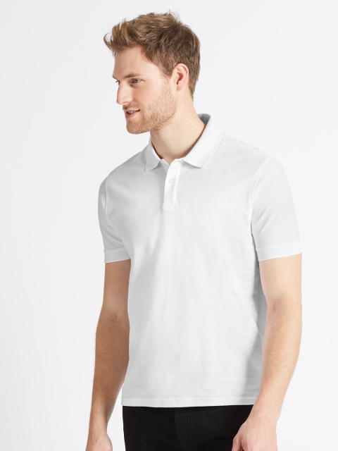 

Marks & Spencer Men White Solid Polo Collar T-shirt