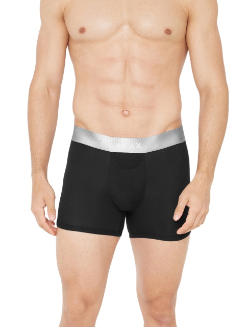 

XYXX Men IntelliSoft Antimicrobial Micro Modal Illuminati Trunks XYTRNK50, Black