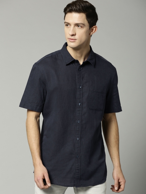 

Marks & Spencer Men Navy Blue Regular Fit Solid Casual Shirt