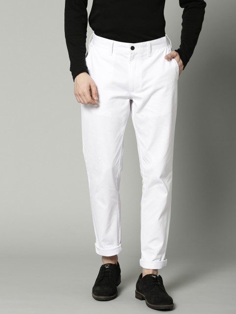 

Marks & Spencer Men White Slim Fit Solid Chinos