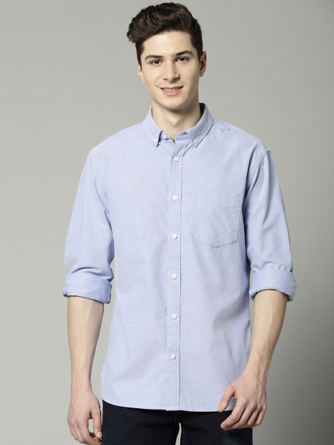 

Marks & Spencer Men Blue Regular Fit Solid Casual Shirt
