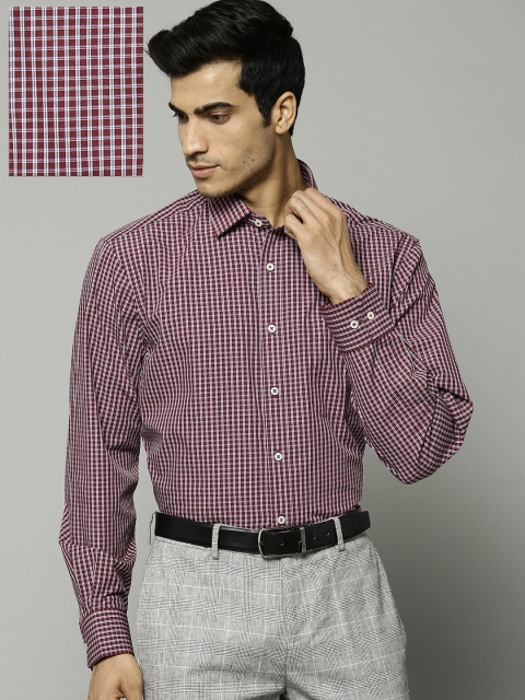 

Marks & Spencer Men Burgundy & Blue Regular Fit Checked Casual Shirt