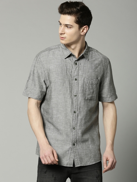 

Marks & Spencer Men Grey Regular Fit Solid Casual Shirt