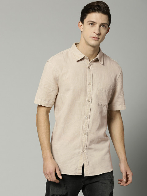 

Marks & Spencer Men Beige Regular Fit Solid Casual Shirt