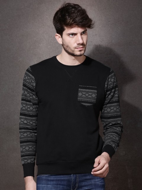 

Roadster Black & Grey Printed Sweatshirt