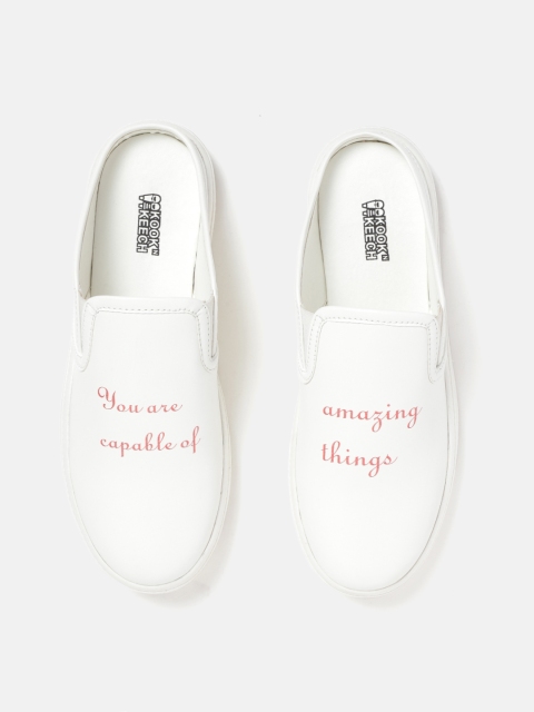 

Kook N Keech Women White Printed Slip-On Sneakers