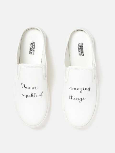 

Kook N Keech Women White Printed Slip-On Sneakers