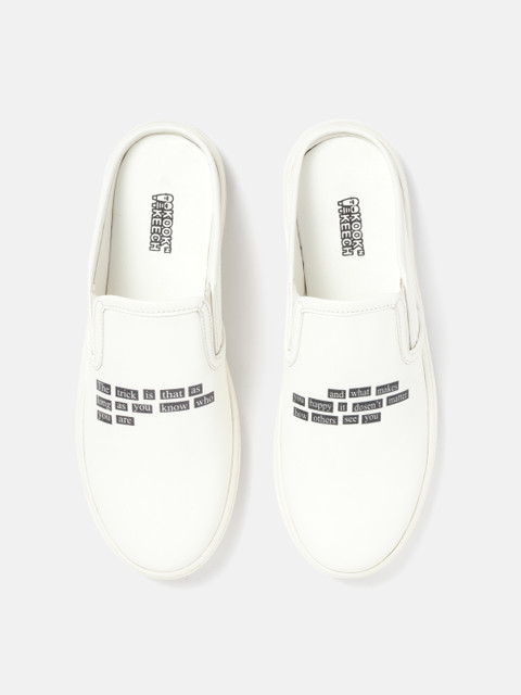 

Kook N Keech Women White Printed Slip-On Sneakers