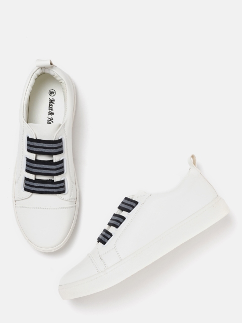 

Mast & Harbour Women White Slip-On Sneakers