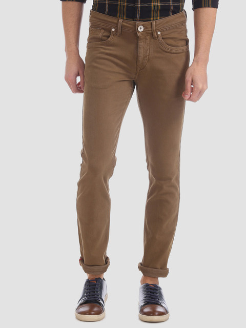 

Flying Machine Men Brown Tapered Fit Mid-Rise Clean Look Stretchable Jeans