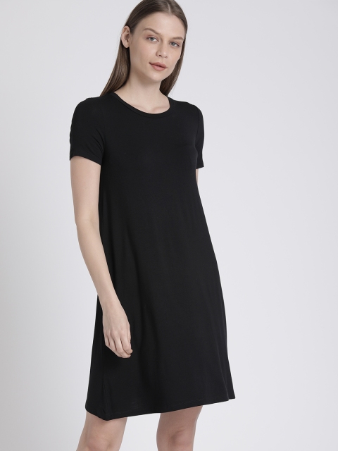 

GAP Women's Rayon Swing Dress, Black